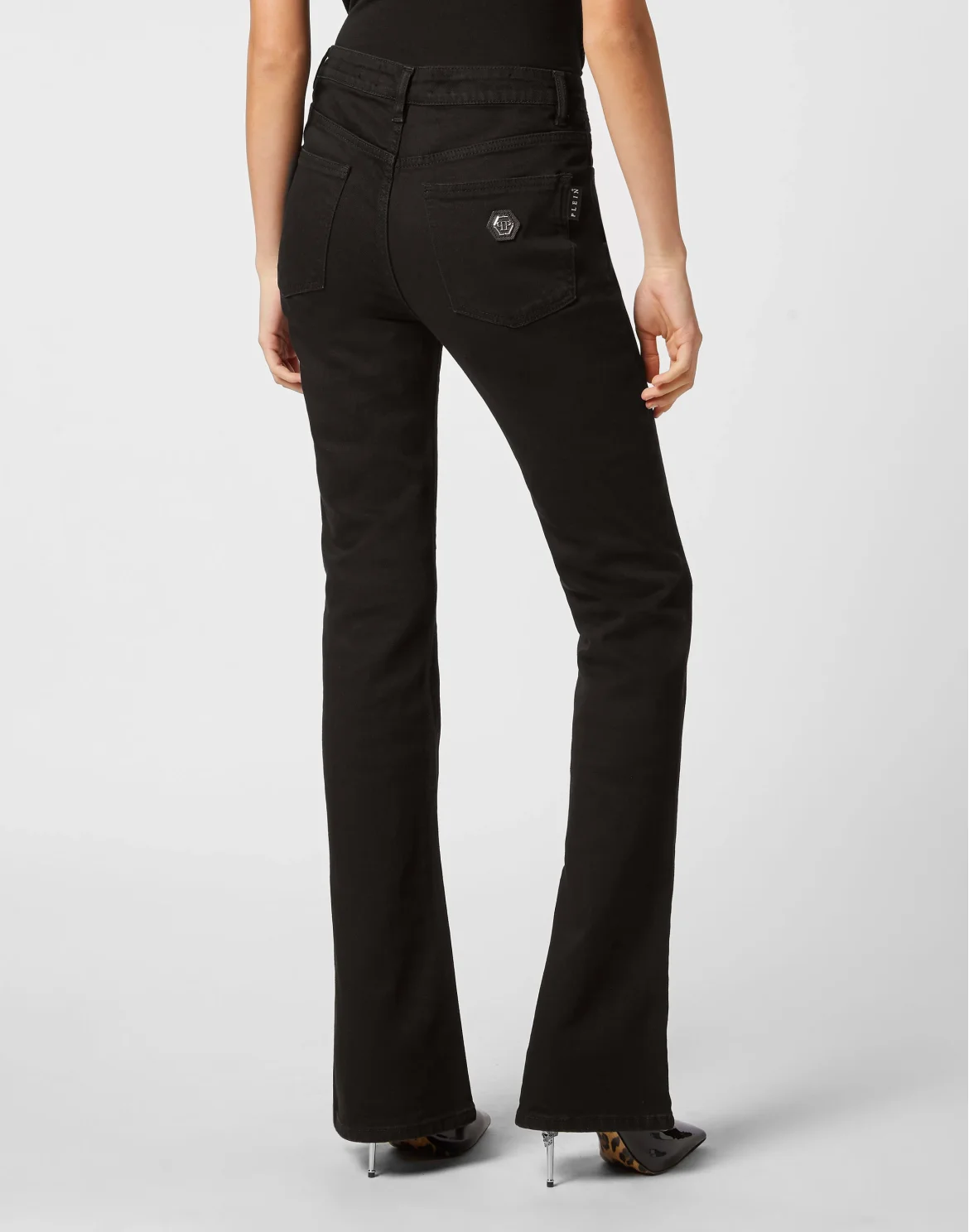 Denim Flare Trousers, цвет: Черный