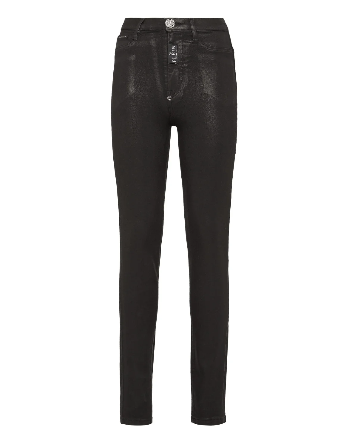 Denim Super High Waist Jeggings, цвет: Черный