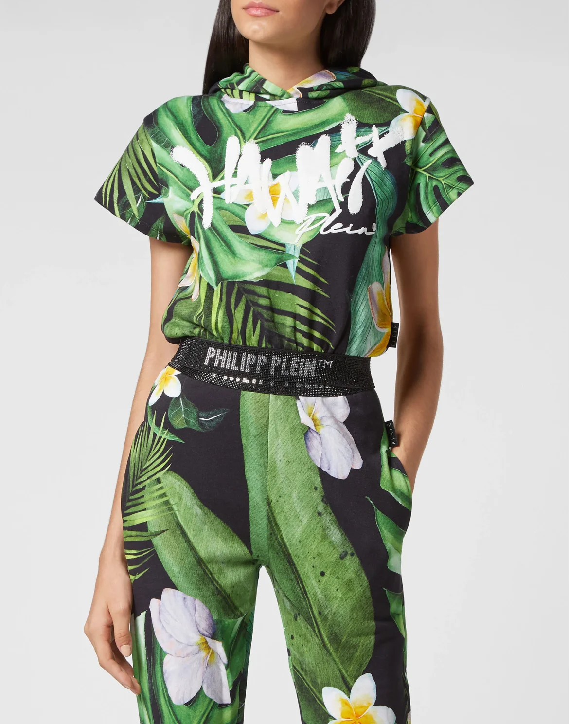 Cropped Hoodie Sweatshirt SS Hawaii, цвет: Зеленый