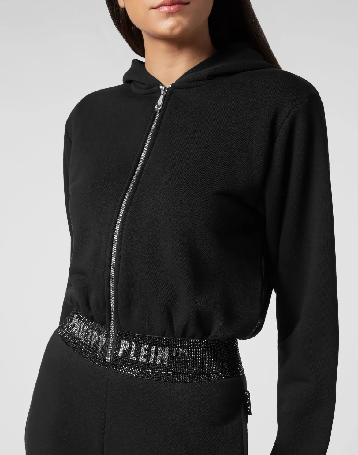 Cropped Hoodie Sweatjacket Stones, цвет: Черный