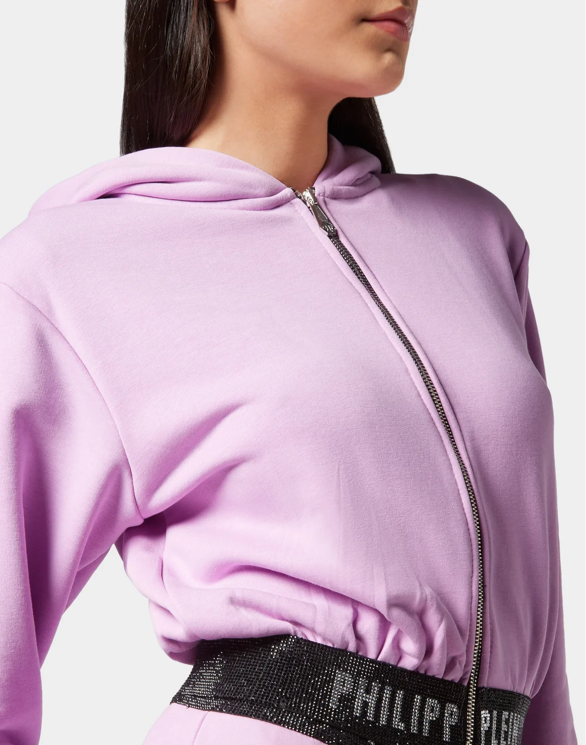 Cropped Hoodie Sweatjacket Stones, цвет: Розовый