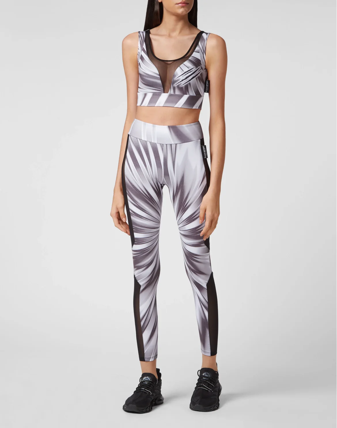 Tie-dye Jogging High Waist Leggings, цвет: Белый