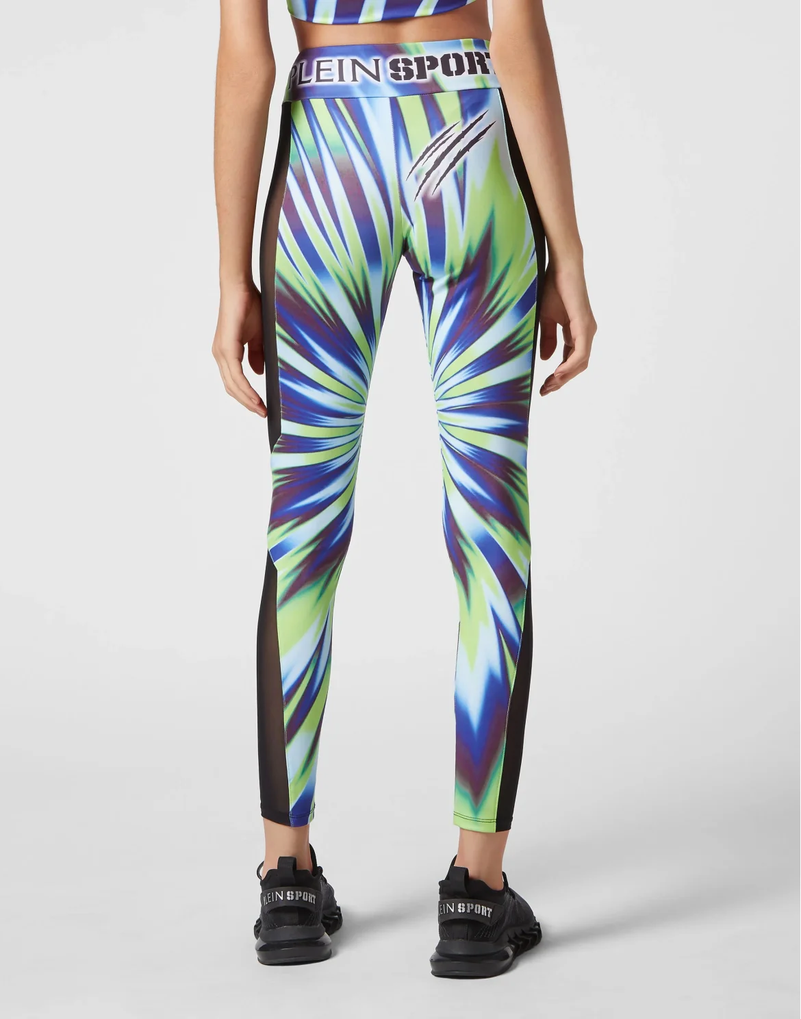 Tie-dye Jogging High Waist Leggings, цвет: Зеленый