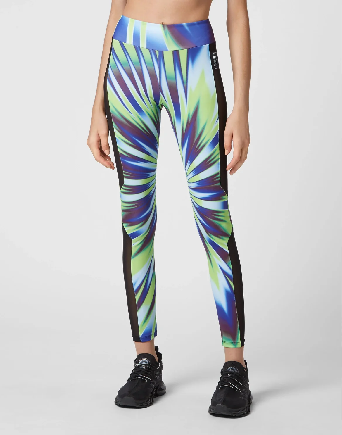 Tie-dye Jogging High Waist Leggings, цвет: Зеленый