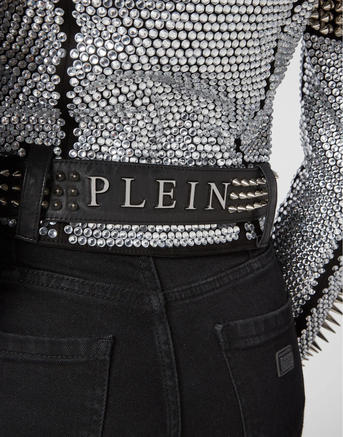 Leather Biker Jacket Studs, цвет: Черный