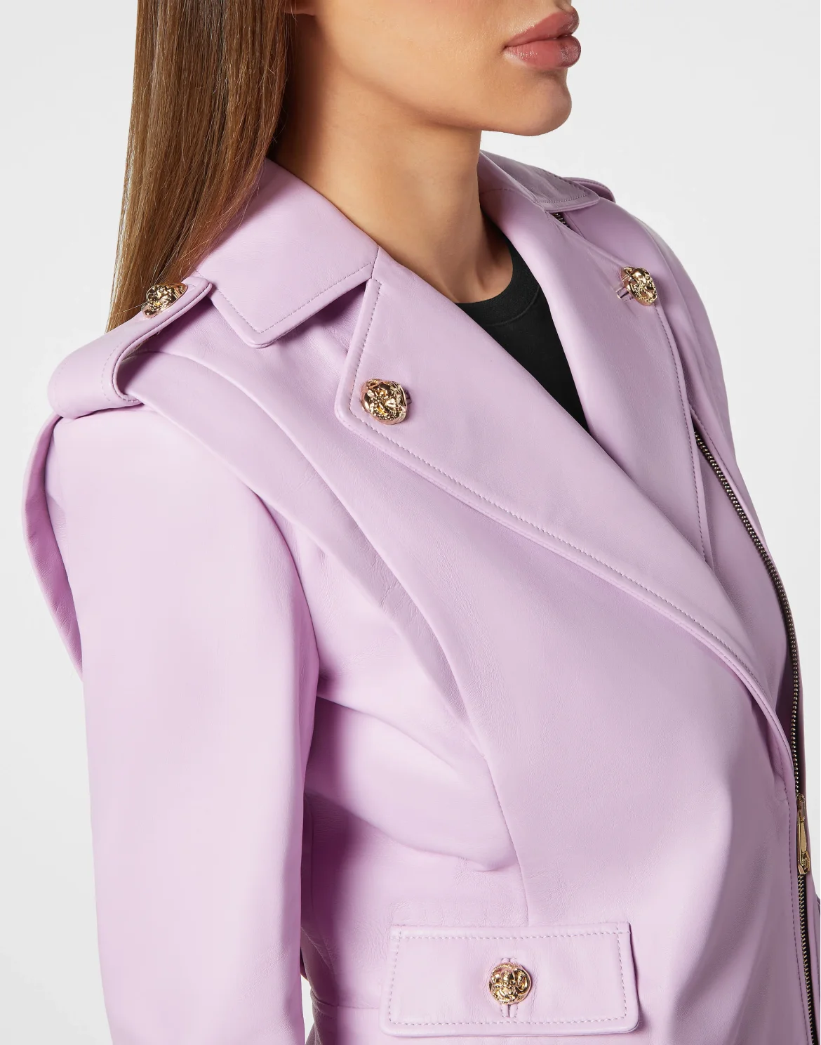 Leather Regular Fit Jacket, цвет: Розовый
