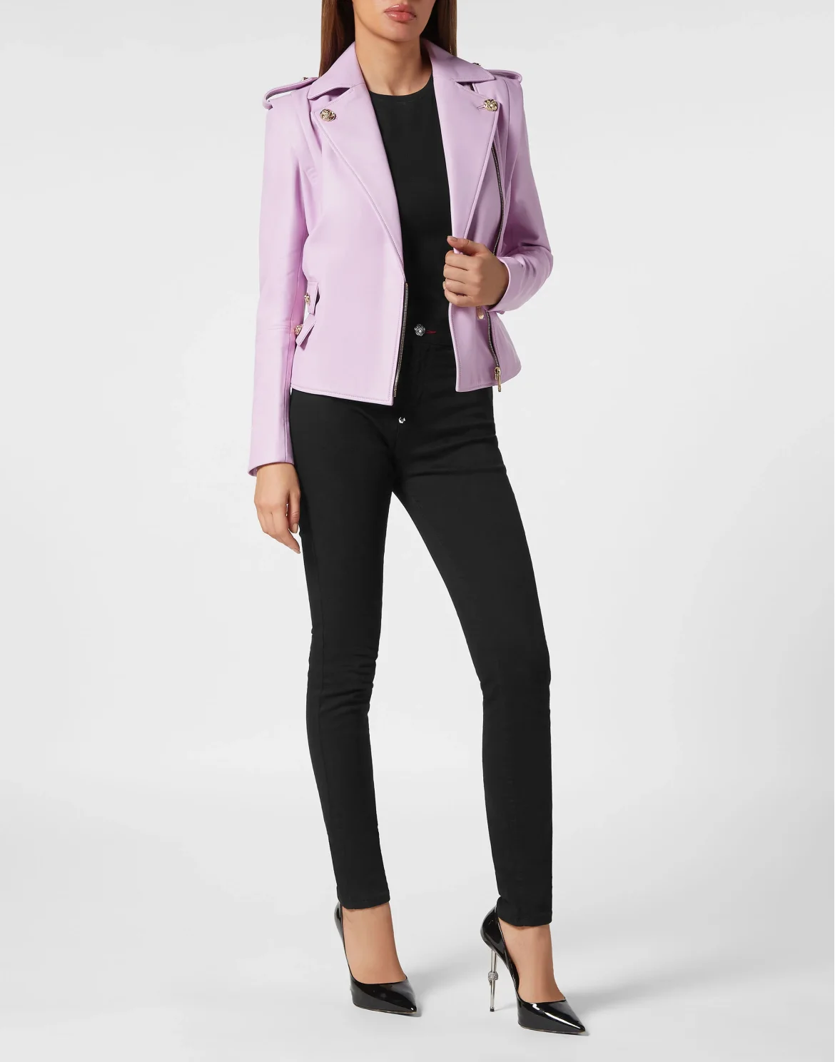 Leather Regular Fit Jacket, цвет: Розовый