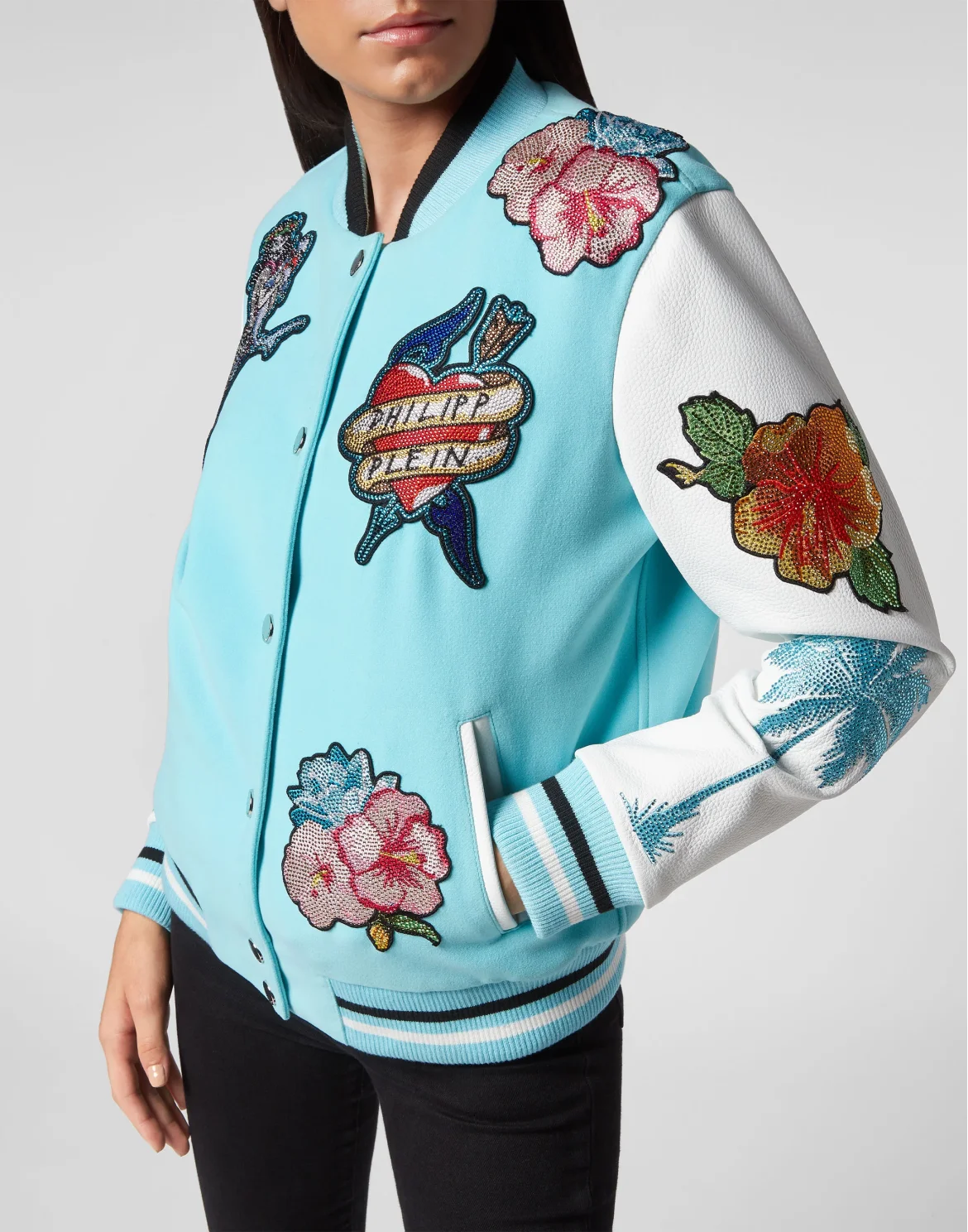 Leather Bomber Hawaii, цвет: Голубой