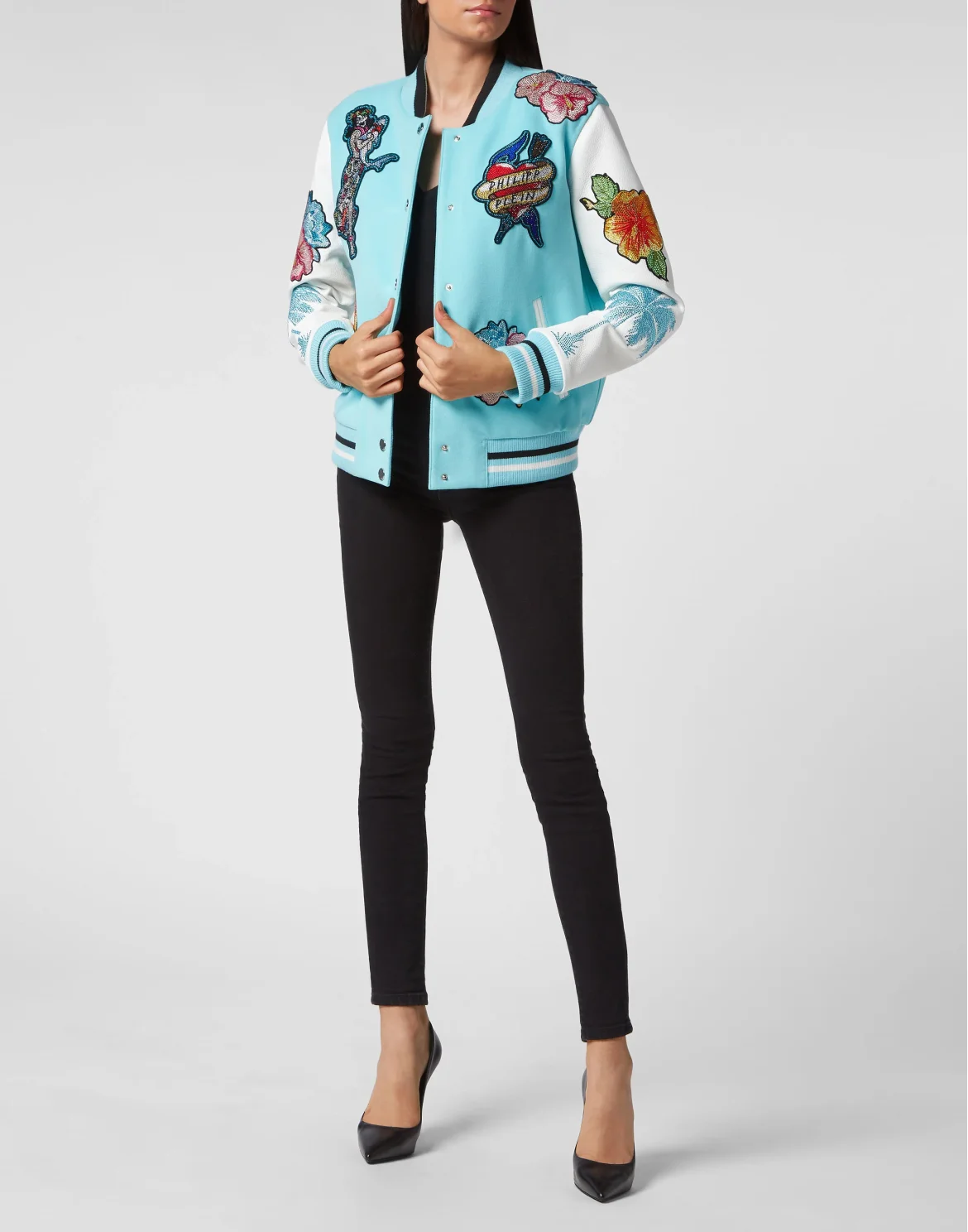 Leather Bomber Hawaii, цвет: Голубой
