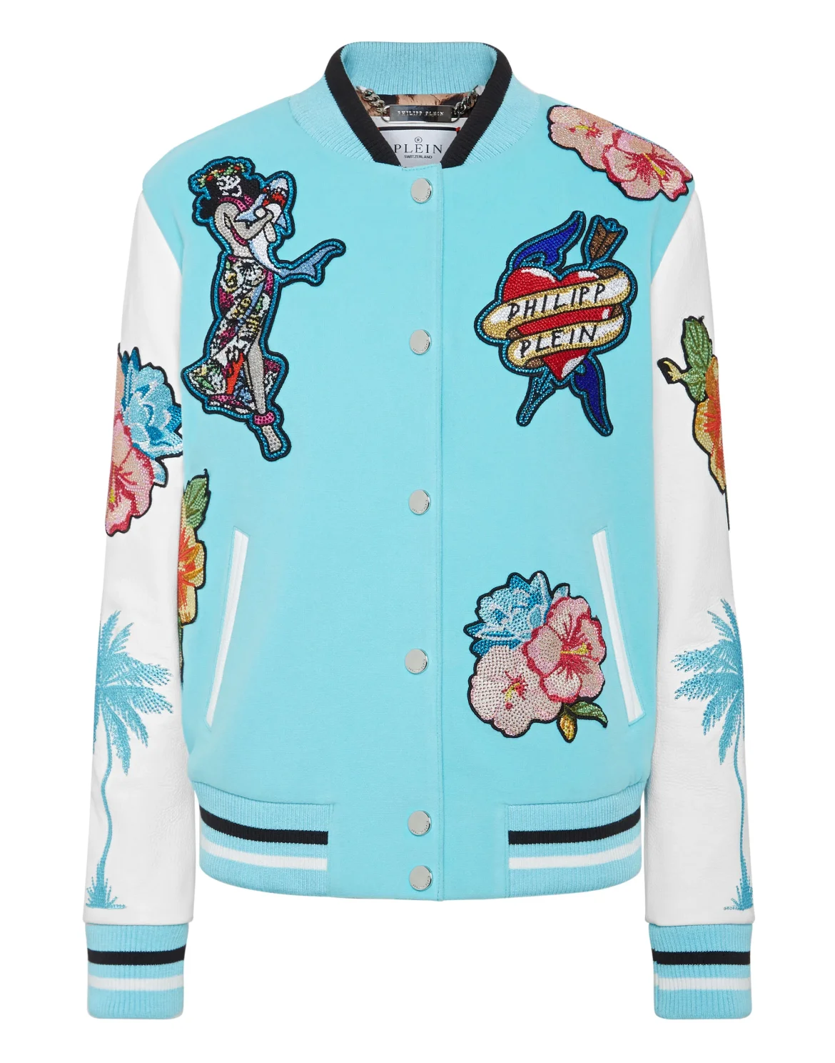 Leather Bomber Hawaii, цвет: Голубой
