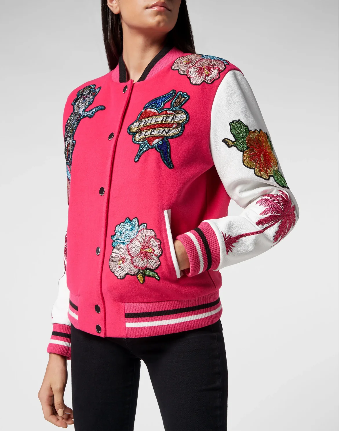 Leather Bomber Hawaii, цвет: Розовый