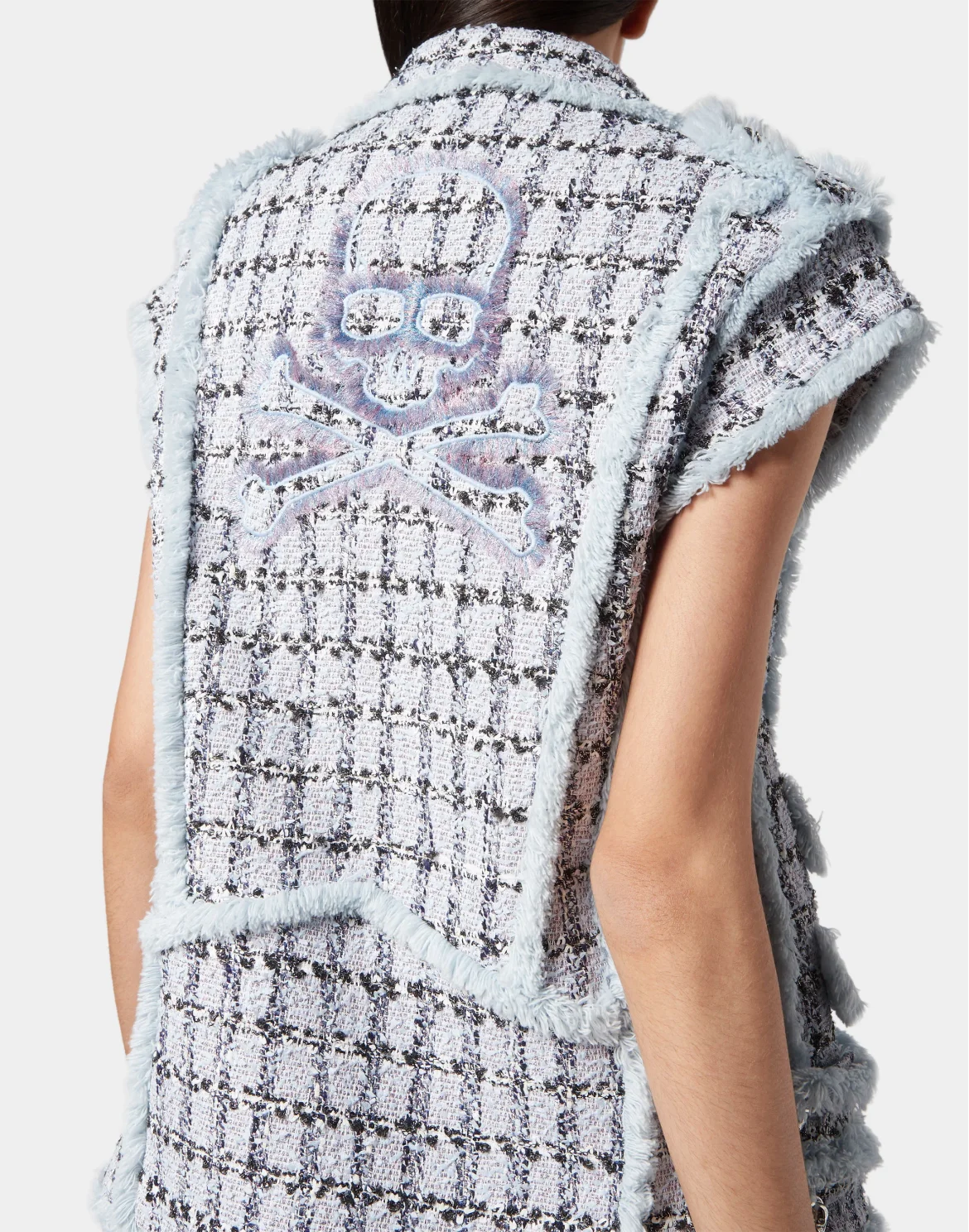 Oversize Tweed Gilet, цвет: Голубой