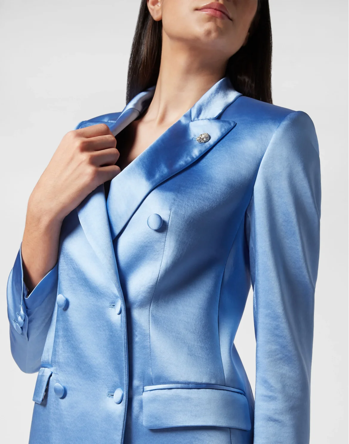 Satin Dandy Blazer, цвет: Голубой