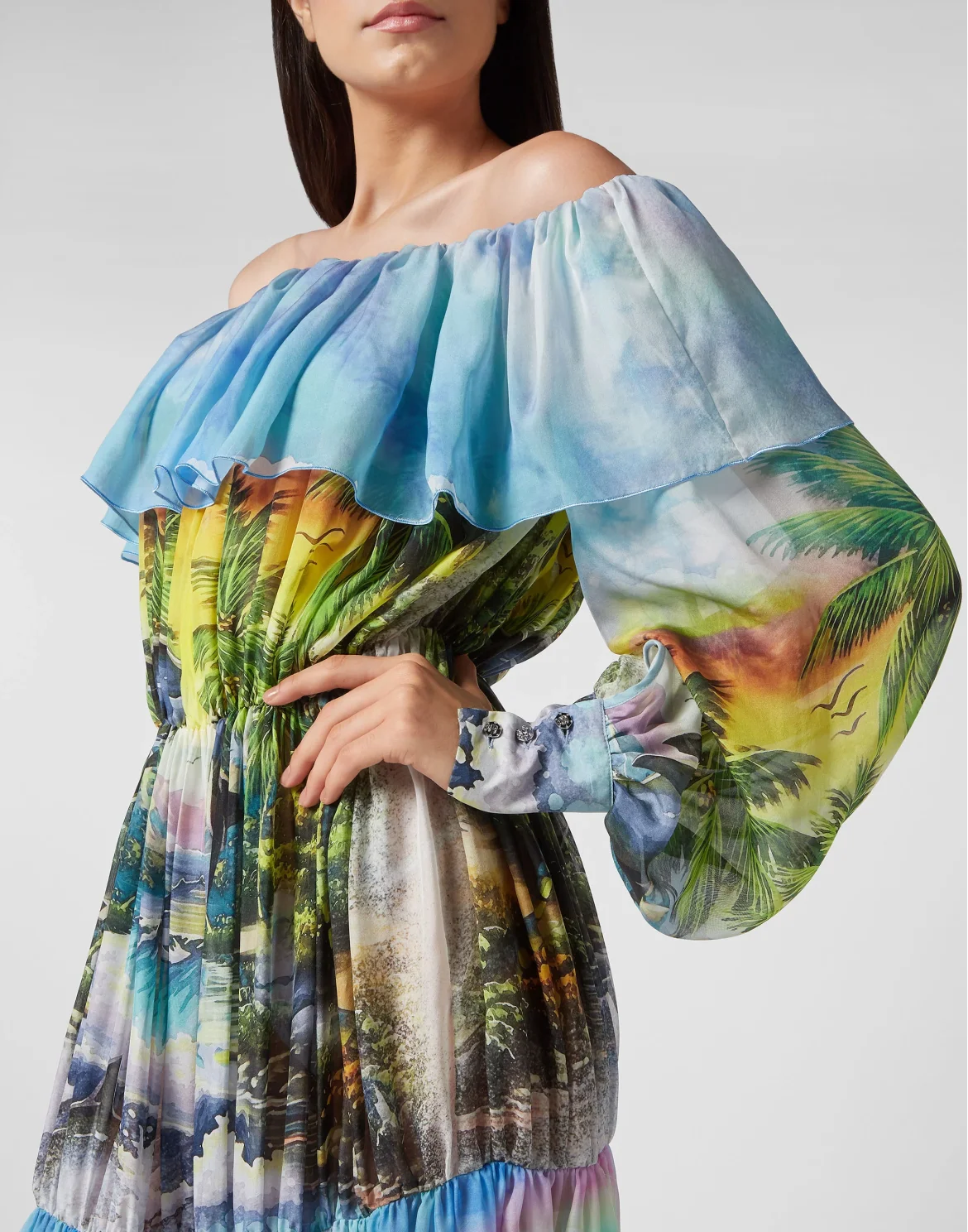 Long Dress Plisse Hawaii, цвет: Мультиколор
