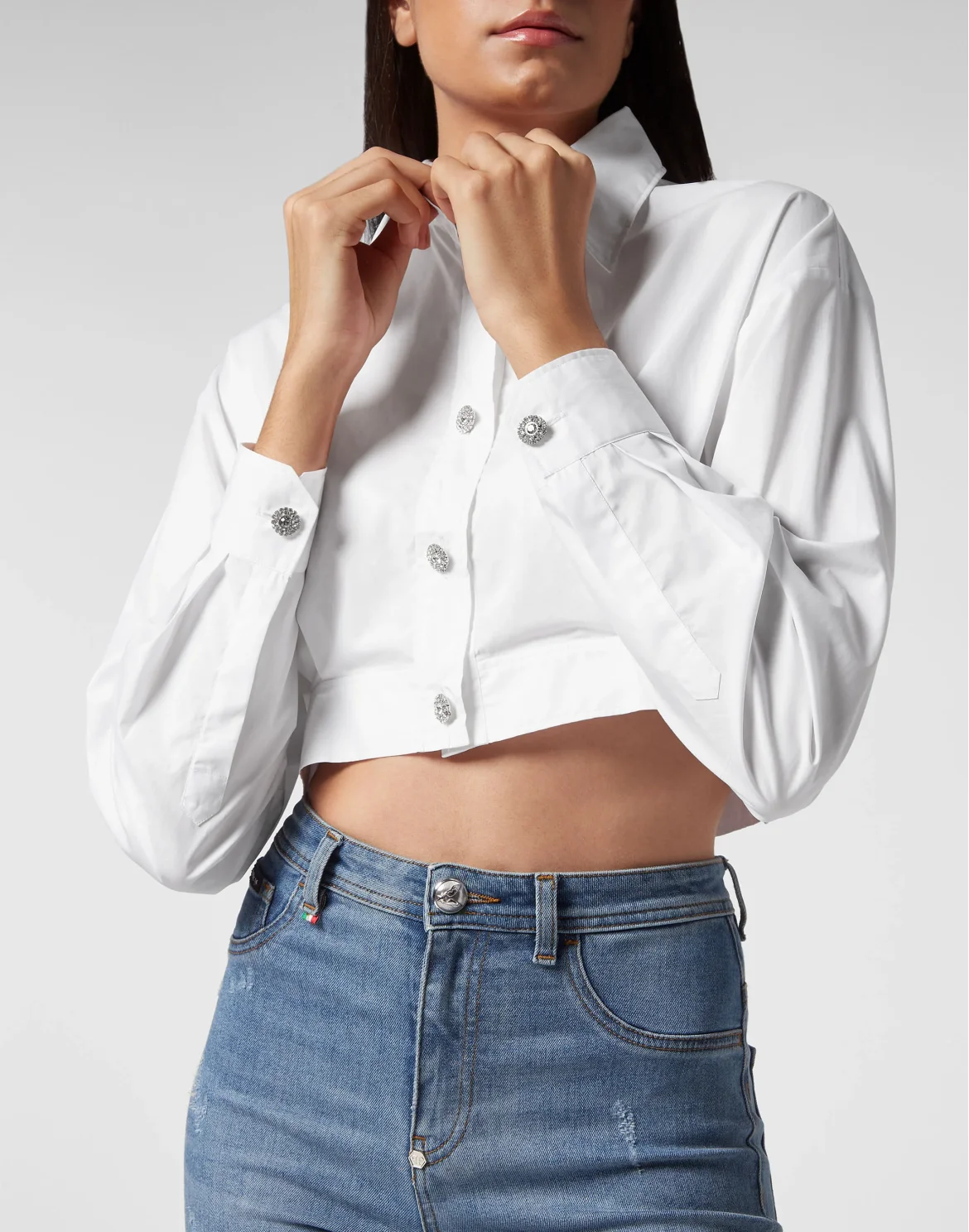Cropped Shirt LS, цвет: Белый