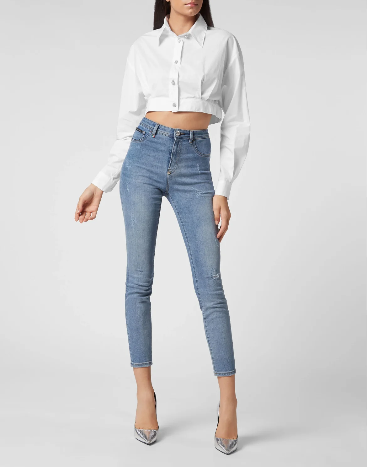 Cropped Shirt LS, цвет: Белый