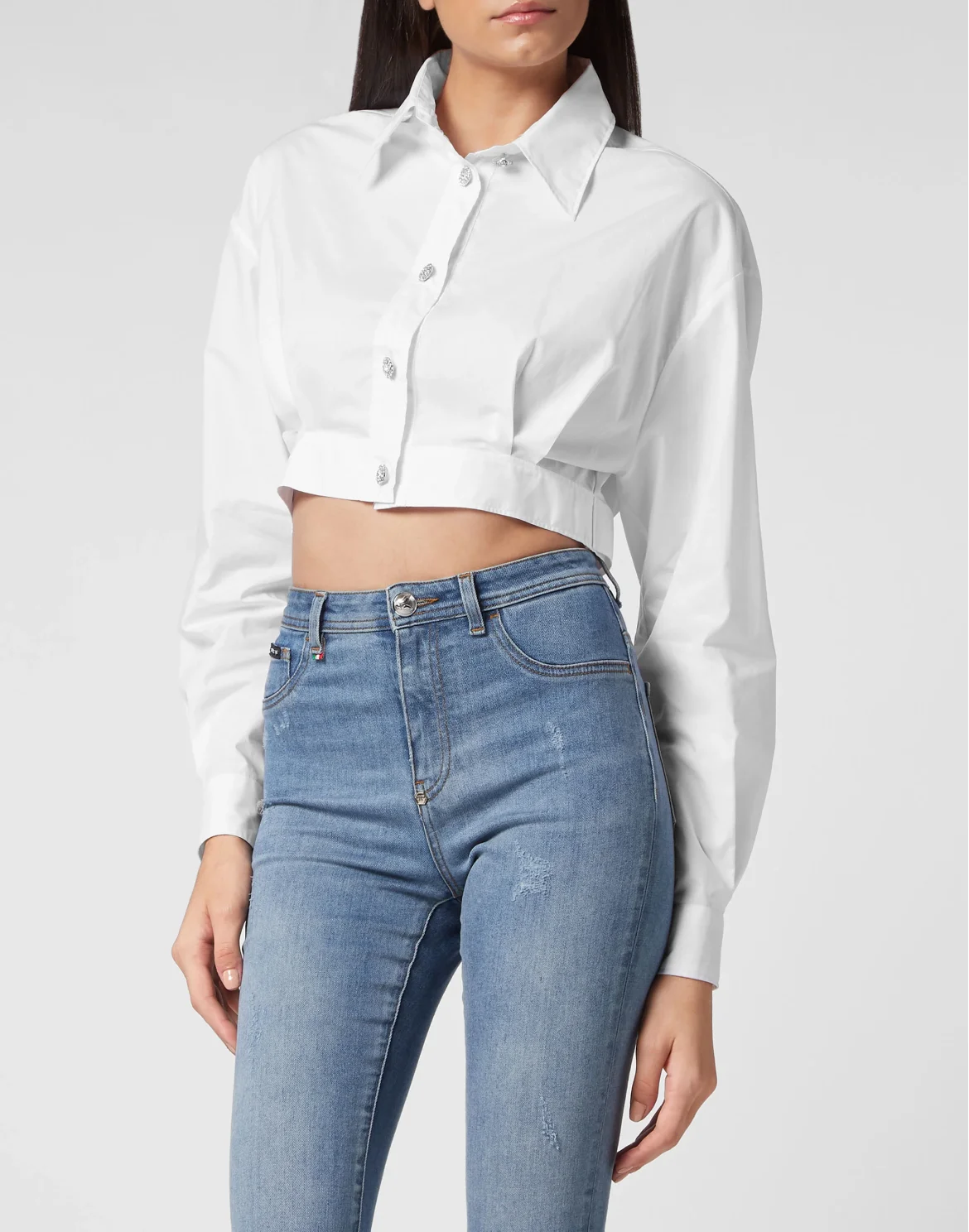 Cropped Shirt LS, цвет: Белый