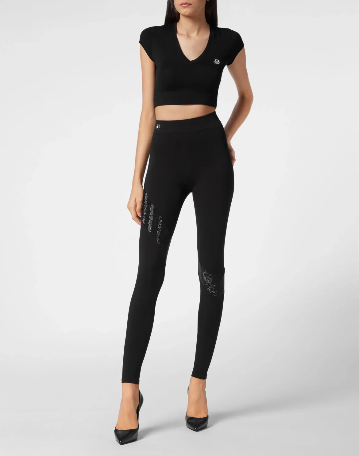 High Waist Leggings Crystal, цвет: Черный