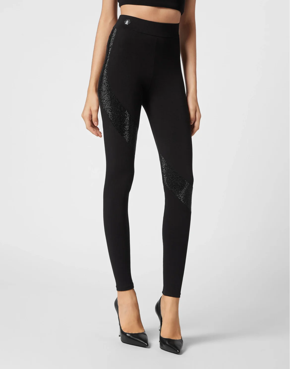 High Waist Leggings Crystal, цвет: Черный