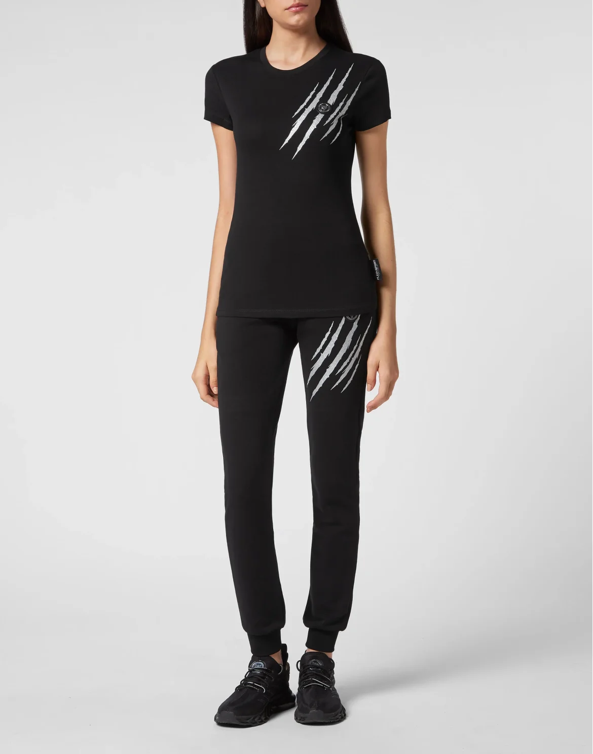T-shirt Round Neck Sexy Pure Fit Scratch, цвет: Черный