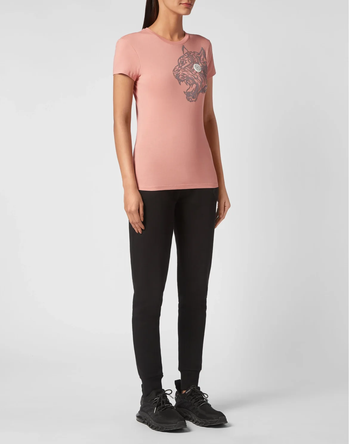 T-shirt Round Neck Sexy Pure Fit Tiger, цвет: Розовый