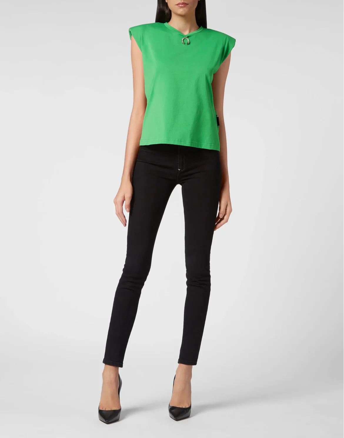 Shoulder Pads Tank Top Basic, цвет: Зеленый