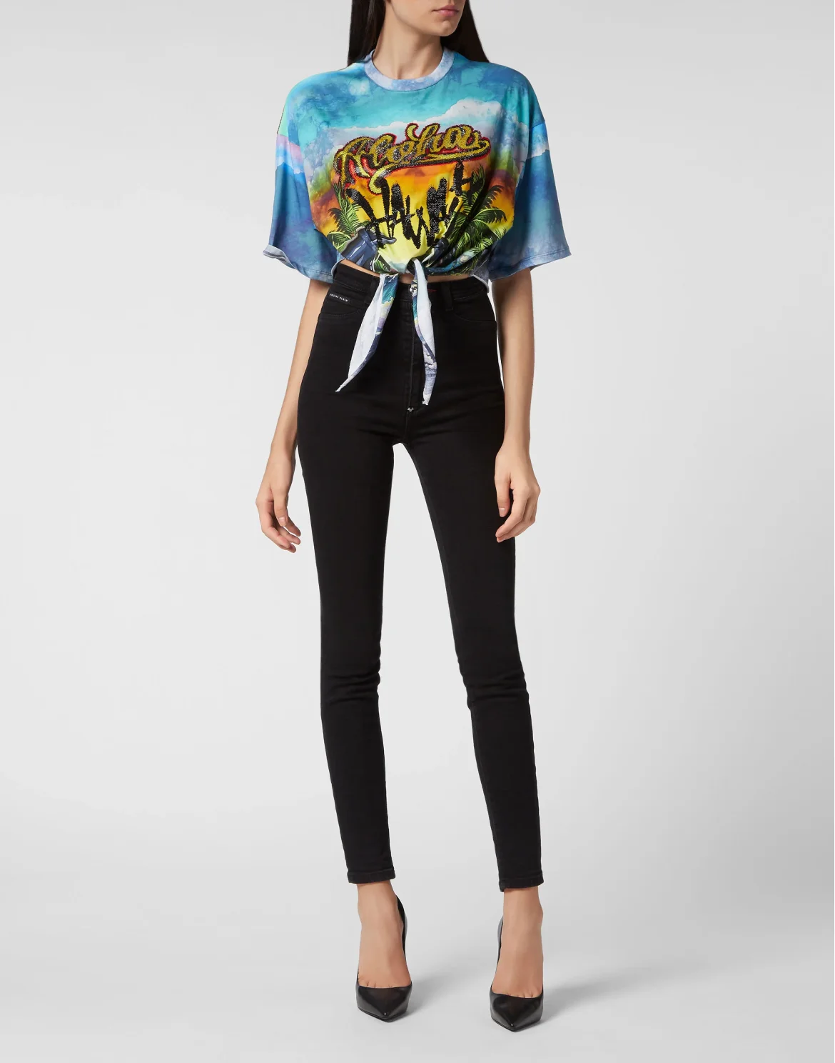 Cropped T-shirt Hawaii, цвет: Голубой