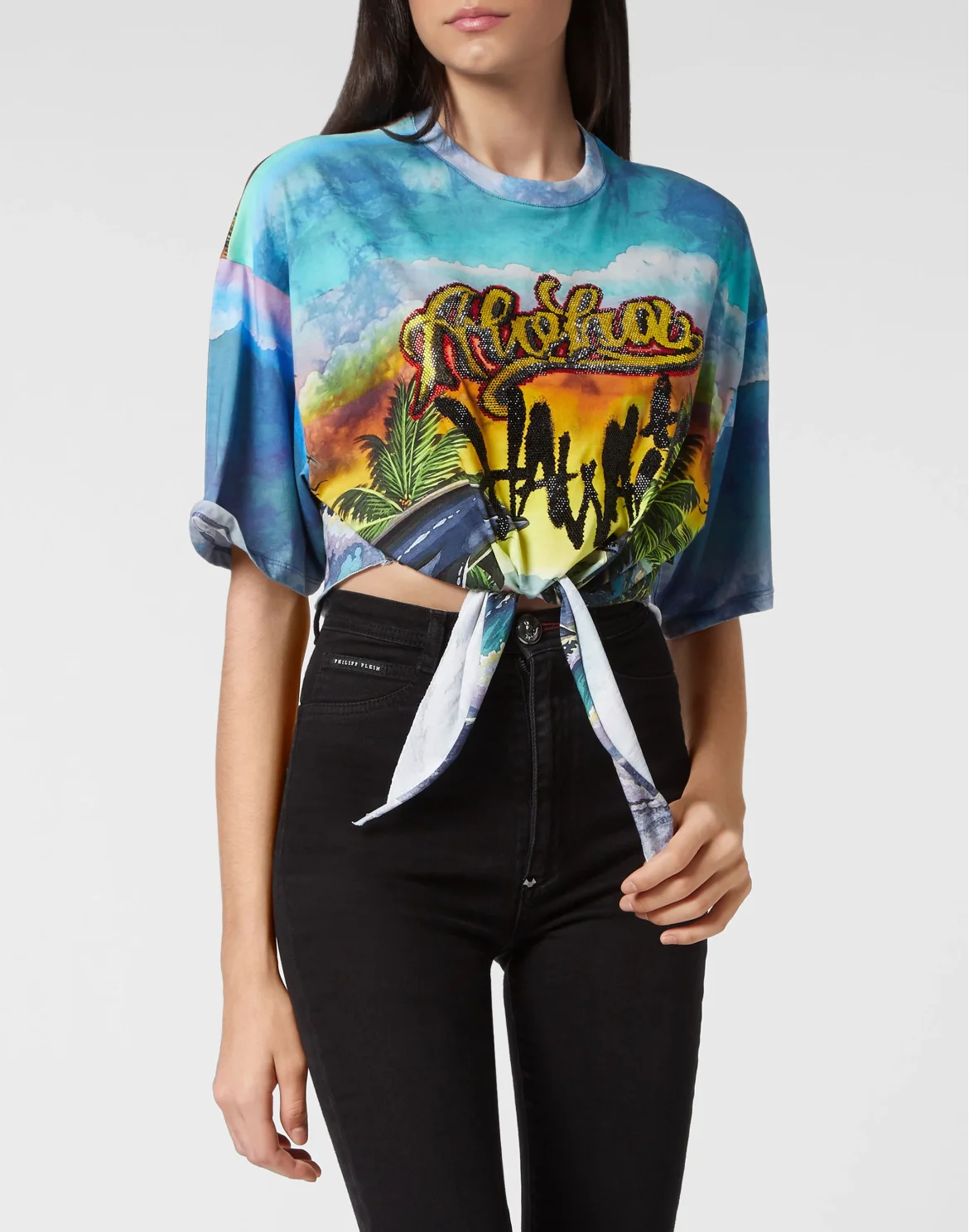 Cropped T-shirt Hawaii, цвет: Голубой
