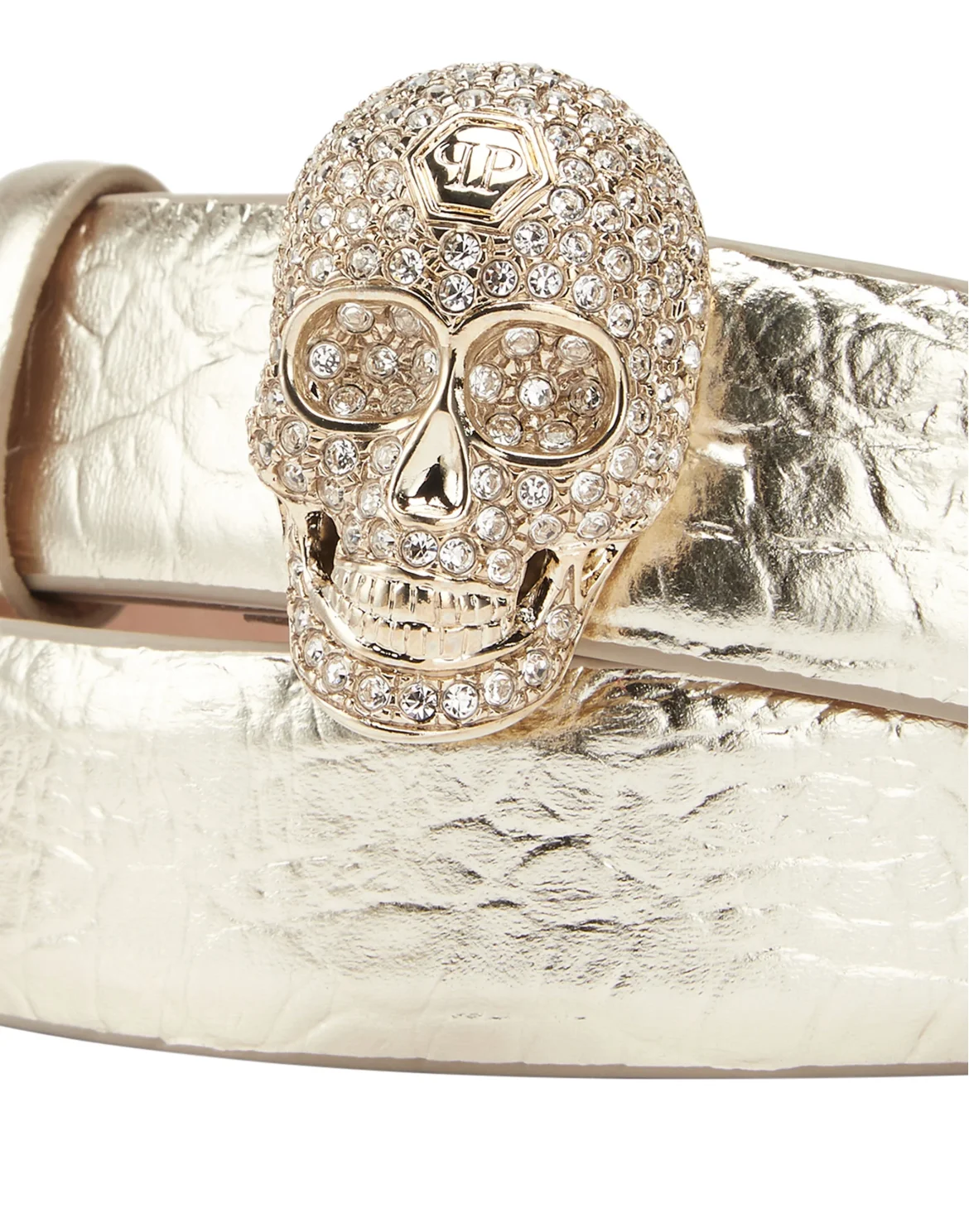 Crocco Printed Belt Skull, цвет: Золотой