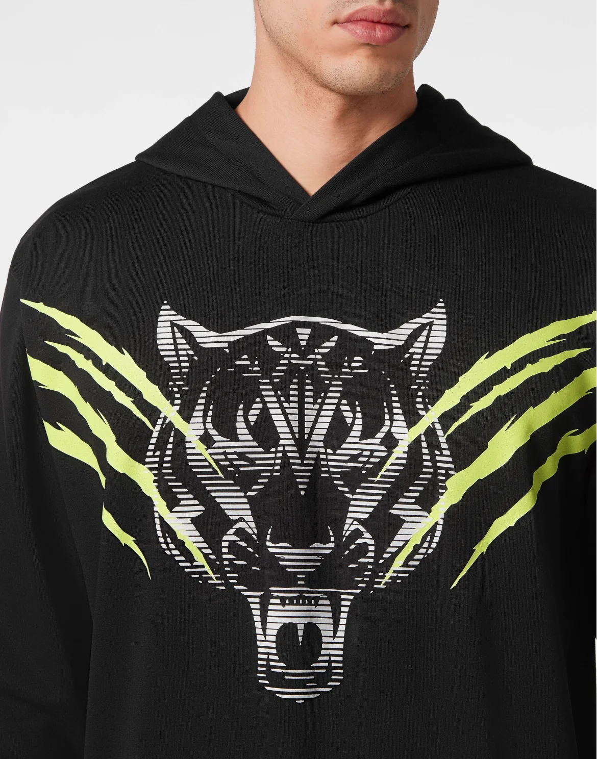 Hoodie Sweatshirt Tiger Line, цвет: Черный