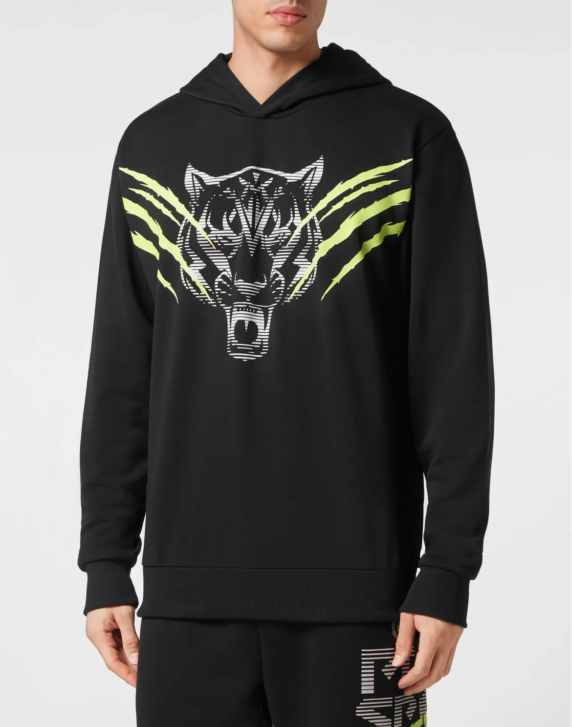 Hoodie Sweatshirt Tiger Line, цвет: Черный