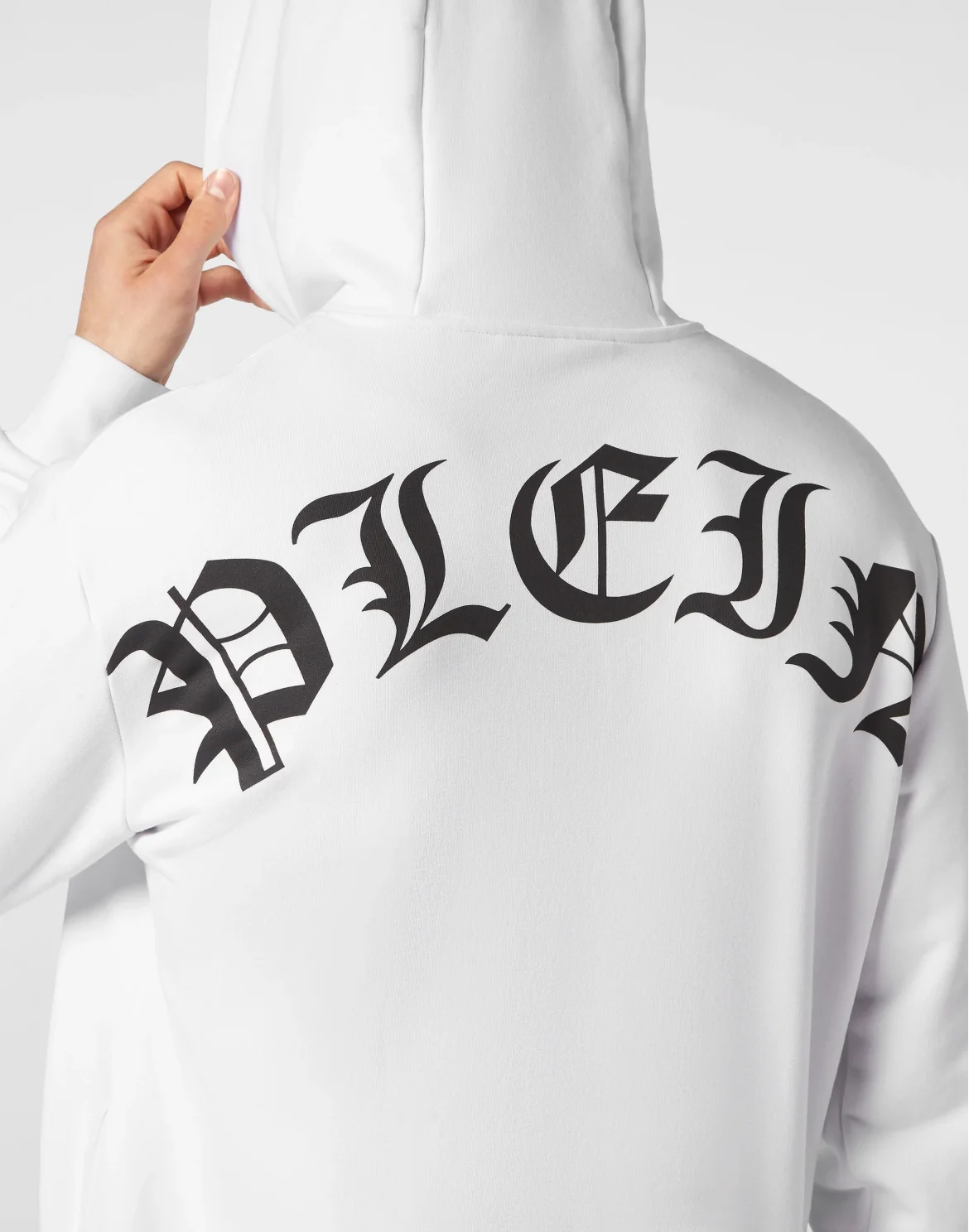 Hoodie Sweatshirt with Crystals Smile, цвет: Белый