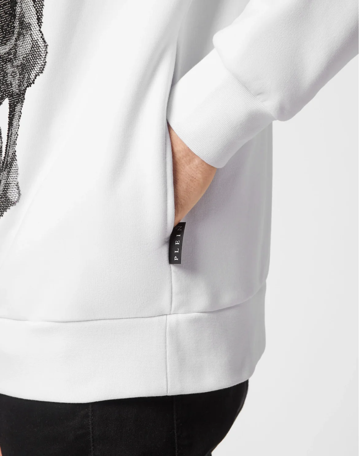 Hoodie Sweatshirt with Crystals Skull, цвет: Белый