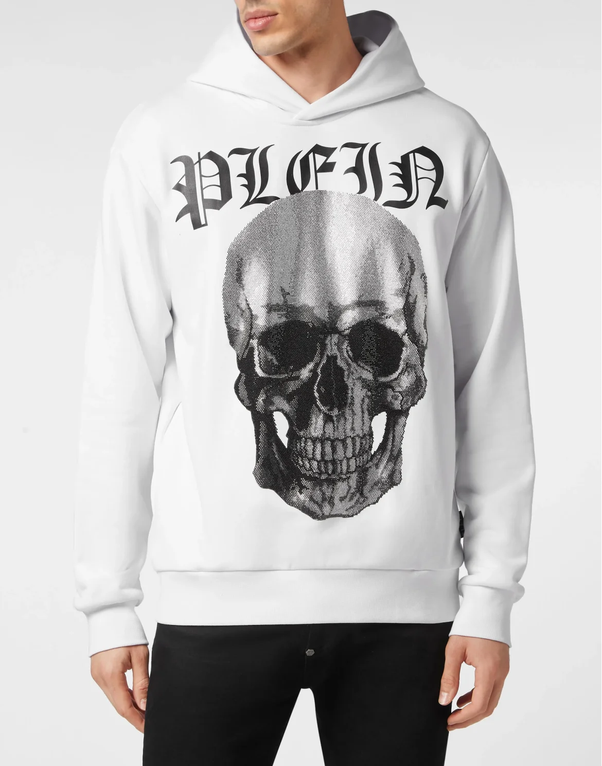 Hoodie Sweatshirt with Crystals Skull, цвет: Белый