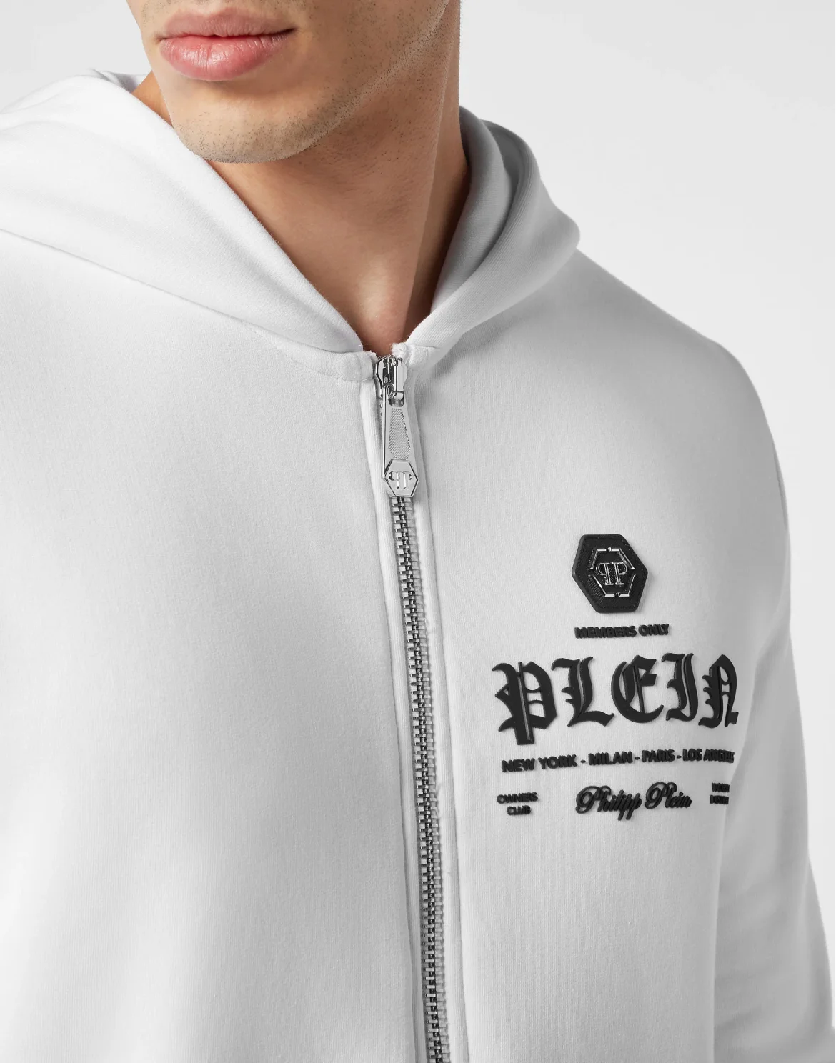 Hoodie Sweatjacket Gothic Plein, цвет: Белый