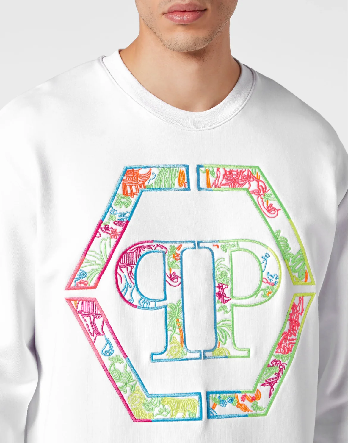 Embroidered Sweatshirt LS, цвет: Белый