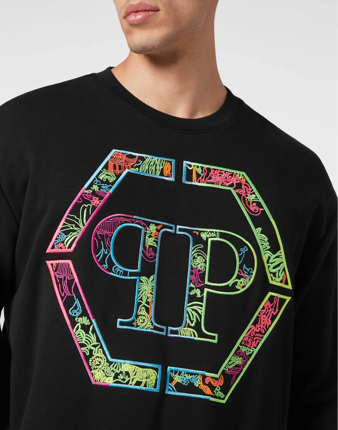 Embroidered Sweatshirt LS, цвет: Черный