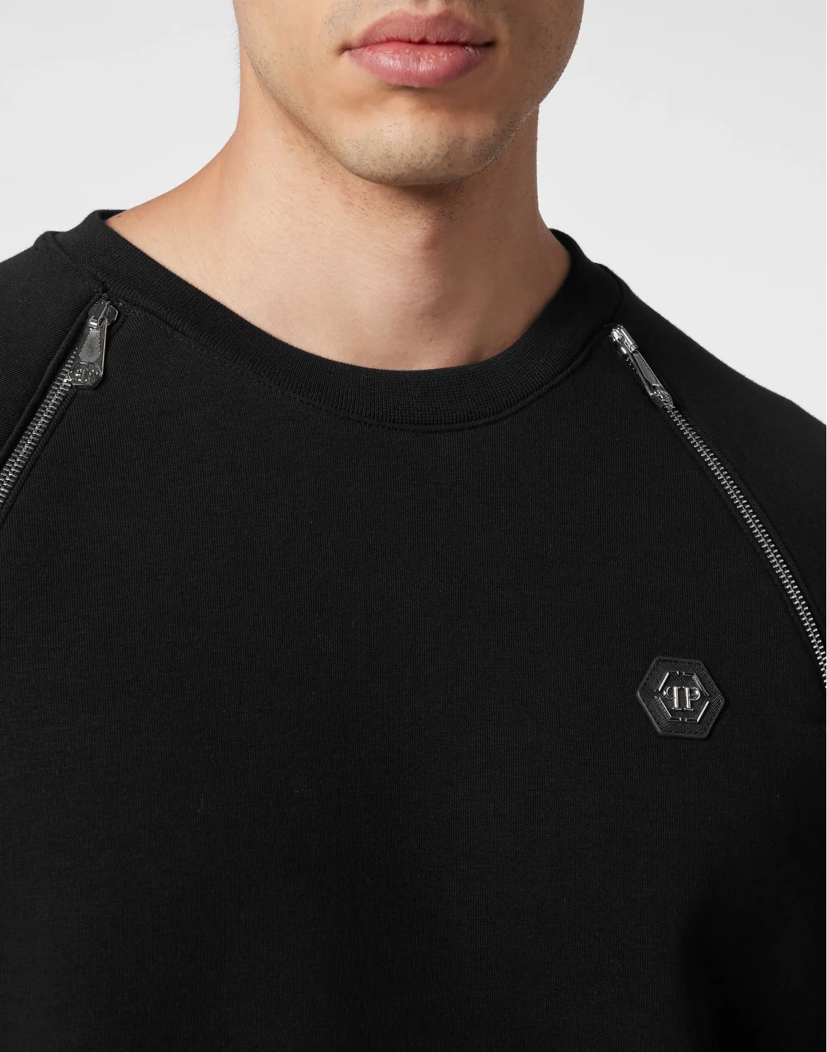 Zip Chain Sweatshirt LS, цвет: Черный