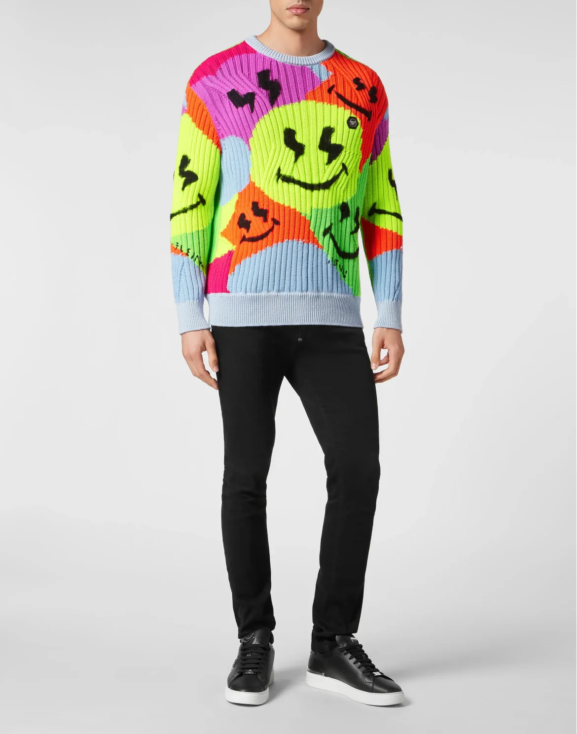 Yarn Blend Wool Roundneck Smile Graffiti, цвет: Мультиколор