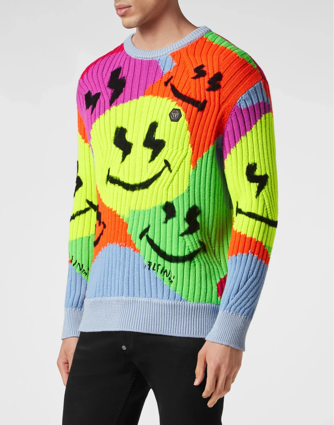 Yarn Blend Wool Roundneck Smile Graffiti, цвет: Мультиколор