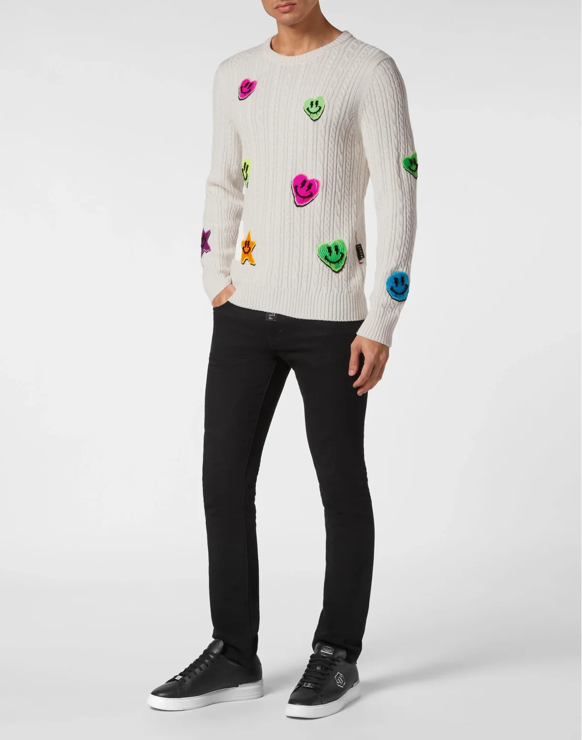 Wool Pullover Round Neck, цвет: Белый