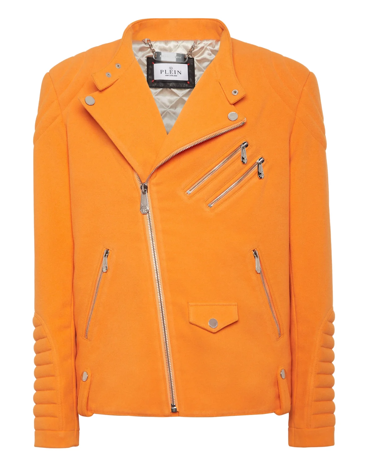 Woolen Cloth Biker Jacket Gothic Plein, цвет: Оранжевый