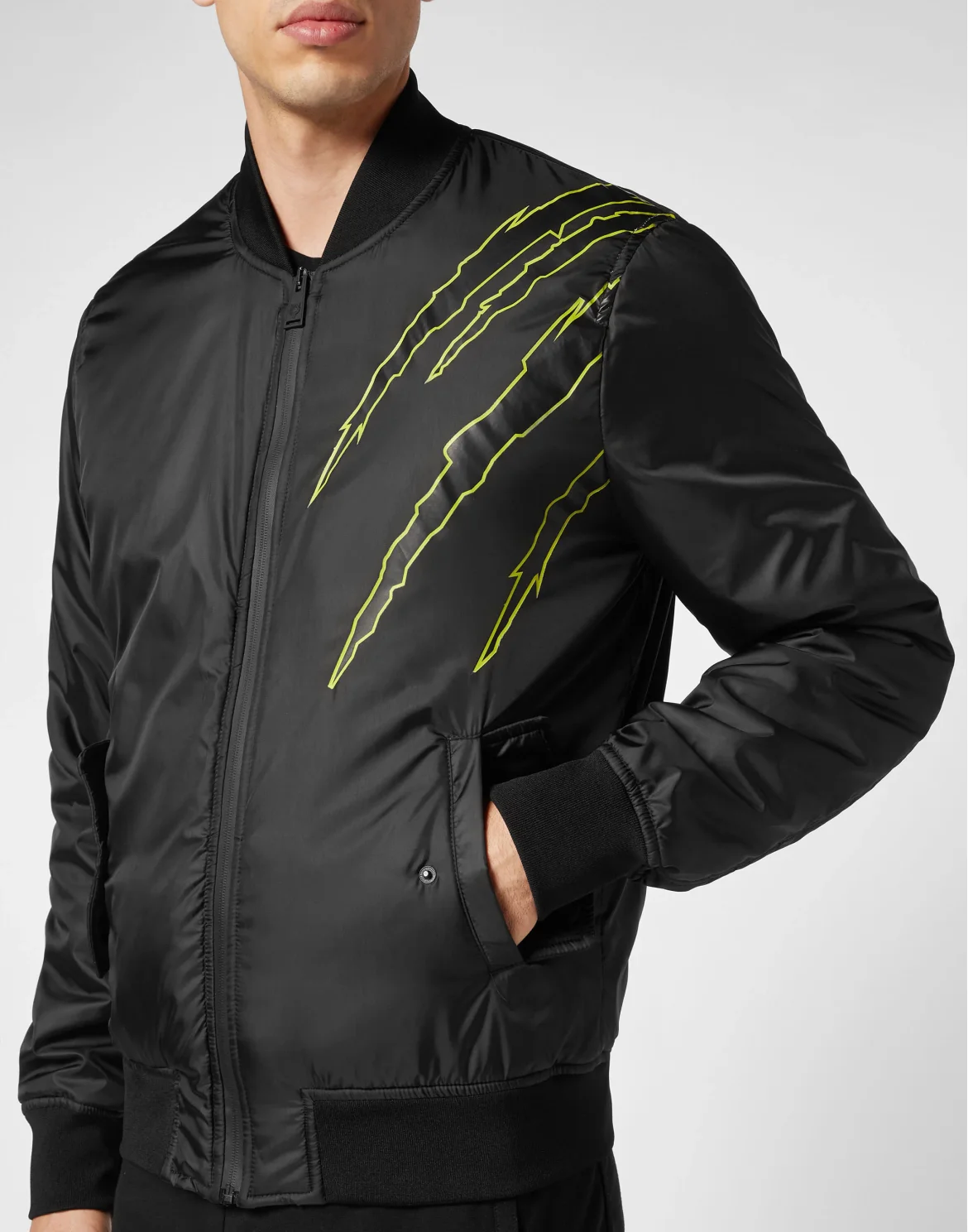 Nylon Bomber Jacket Scratch, цвет: Черный