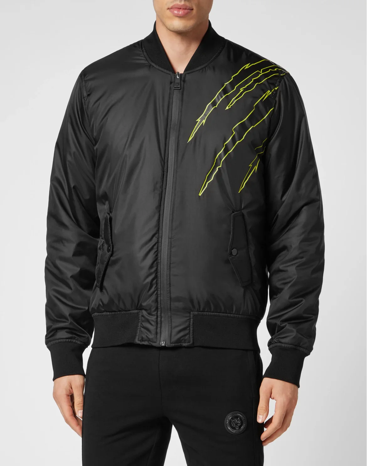 Nylon Bomber Jacket Scratch, цвет: Черный