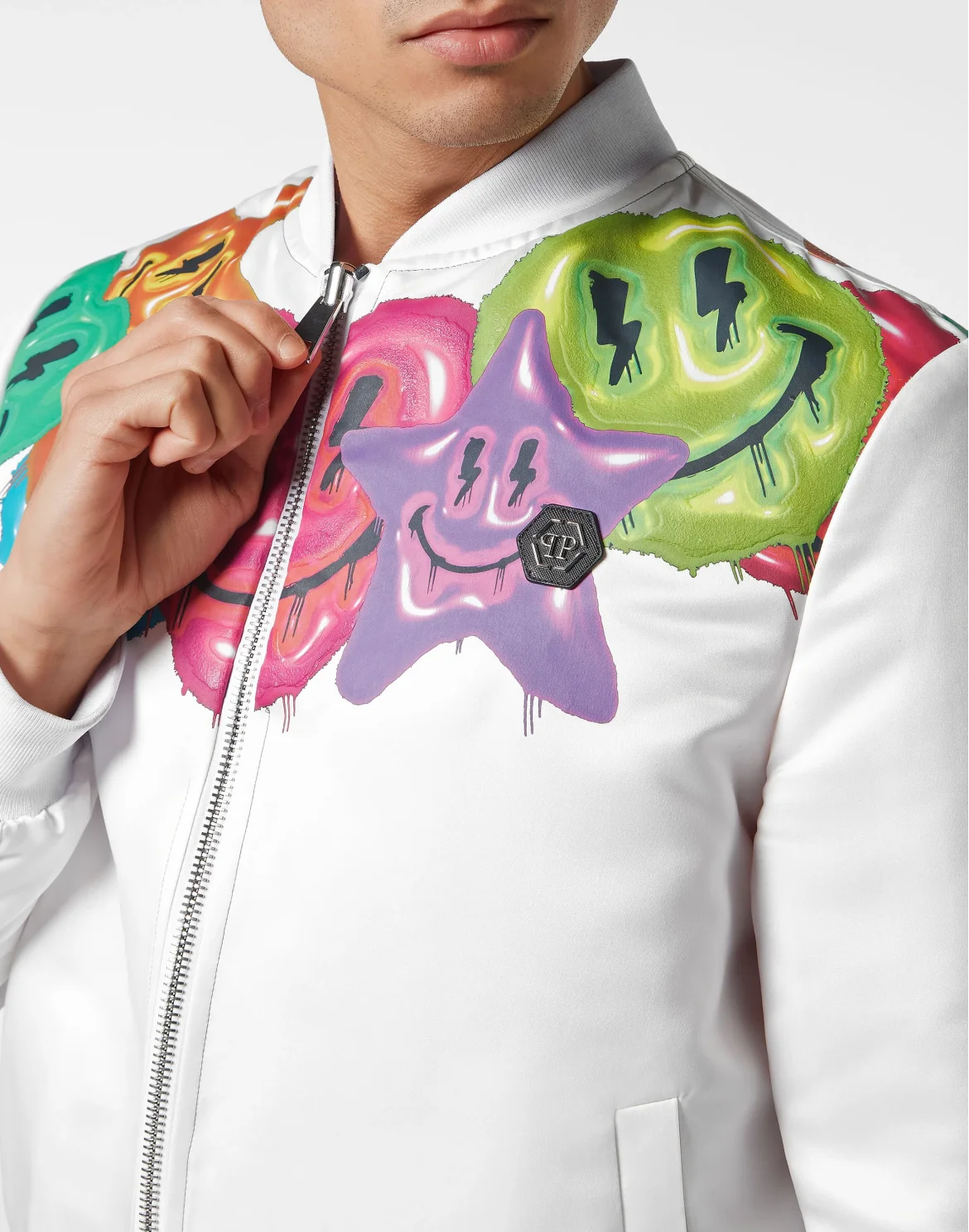 Satin Bomber Smile, цвет: Белый