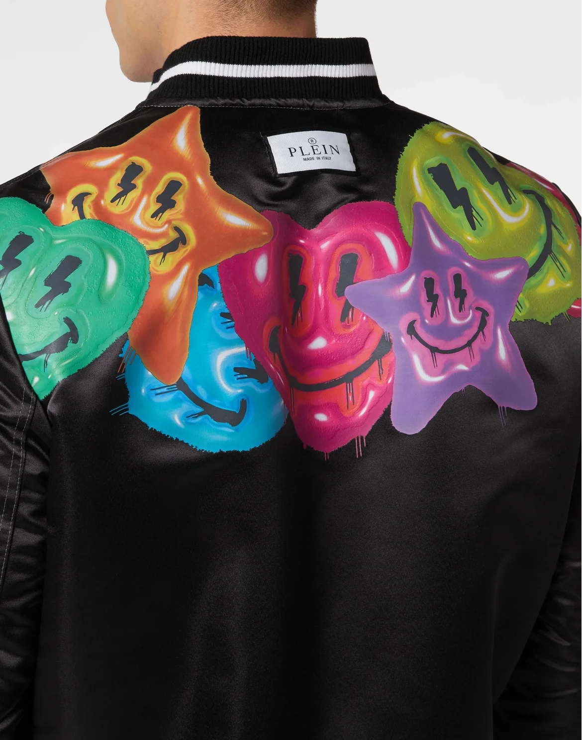 Satin Bomber Smile, цвет: Черный