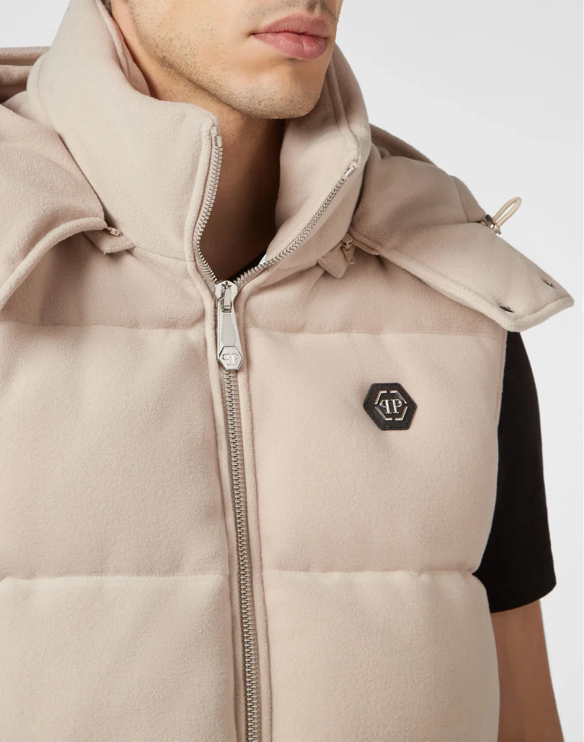 Woolen Cloth Down Vest Gothic Plein, цвет: Бежевый