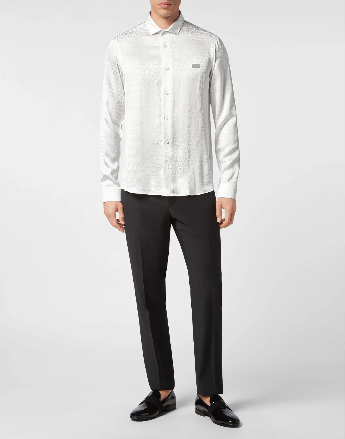 Jacquard Shirt Sugar Daddy Cut LS Monogram, цвет: Белый