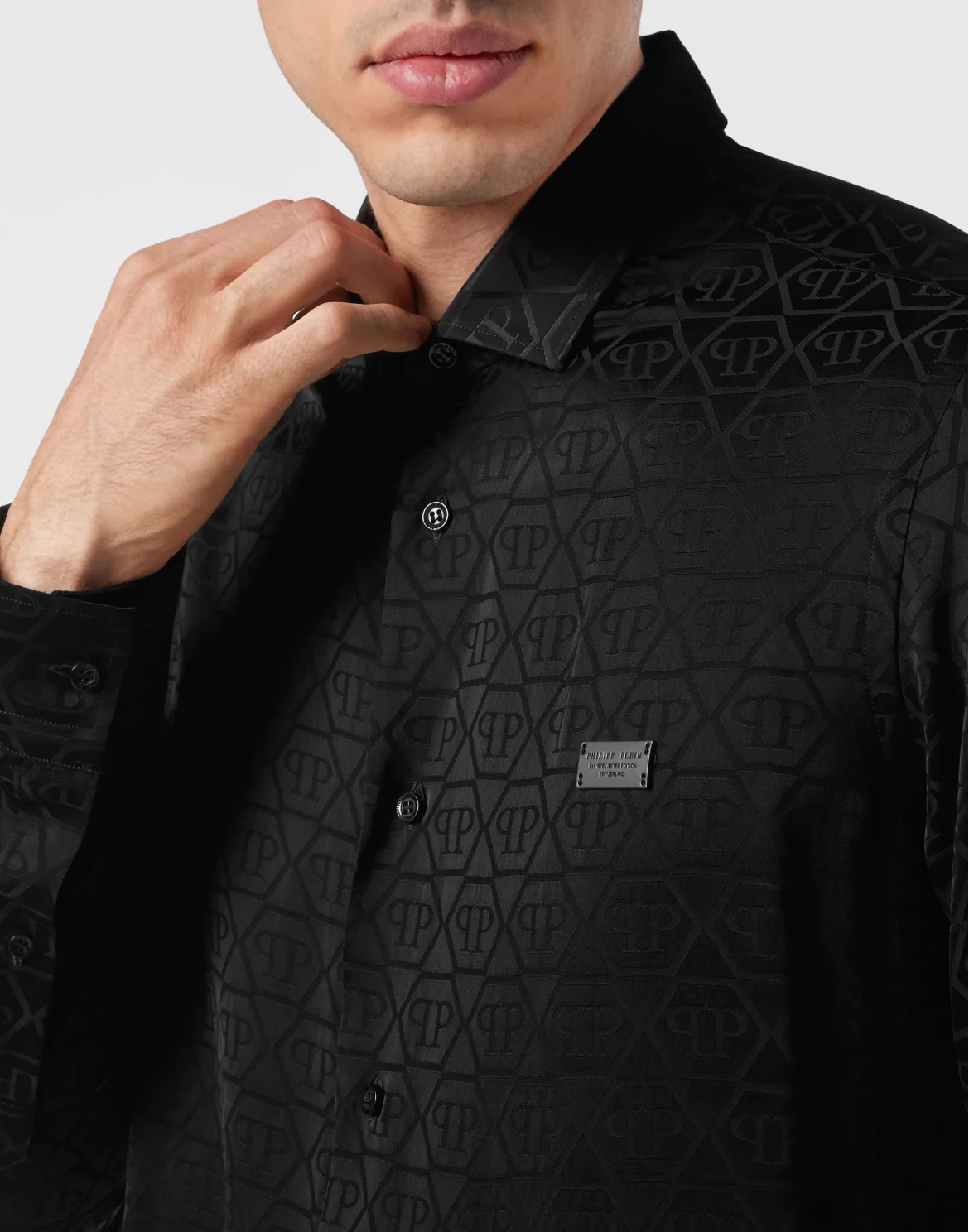 Jacquard Shirt Sugar Daddy Cut LS Monogram, цвет: Черный