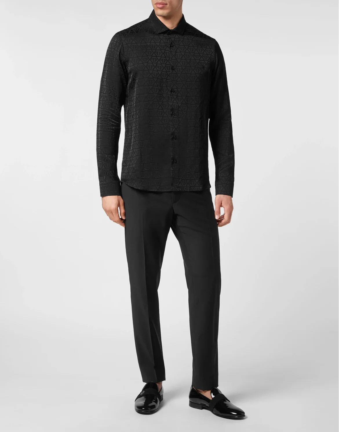 Jacquard Shirt Sugar Daddy Cut LS Monogram, цвет: Черный